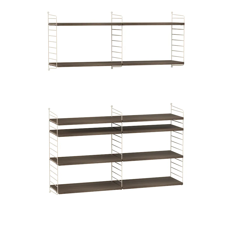Stue hyllesystem N valnøtt/beige