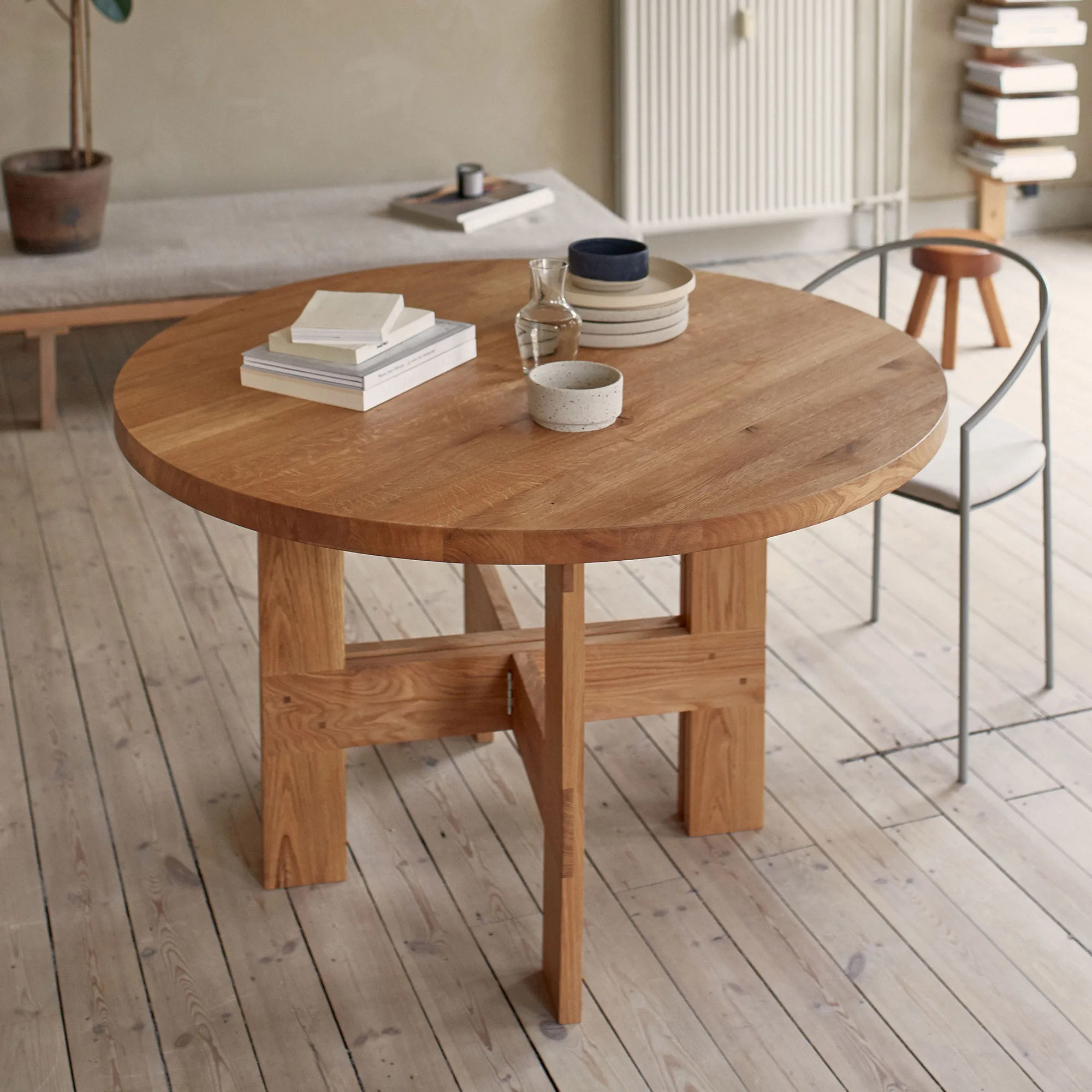 Farmhouse Trestle Round spisebord - 5