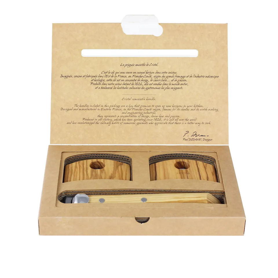 Casteline Removable Set 1 Handle And 2 Side Handles - Olive Wood