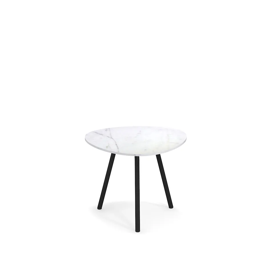 Terramare Small Coffee Table, Frame: Black, Top: Porcelain Stoneware, Statuario White