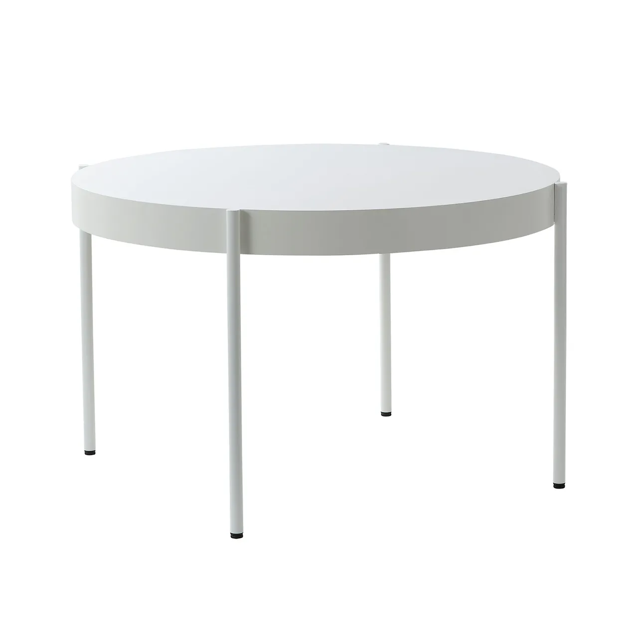 Serie 430 Table Ø120, White, Fenix Laminate Top, Powder Coated Metal Legs