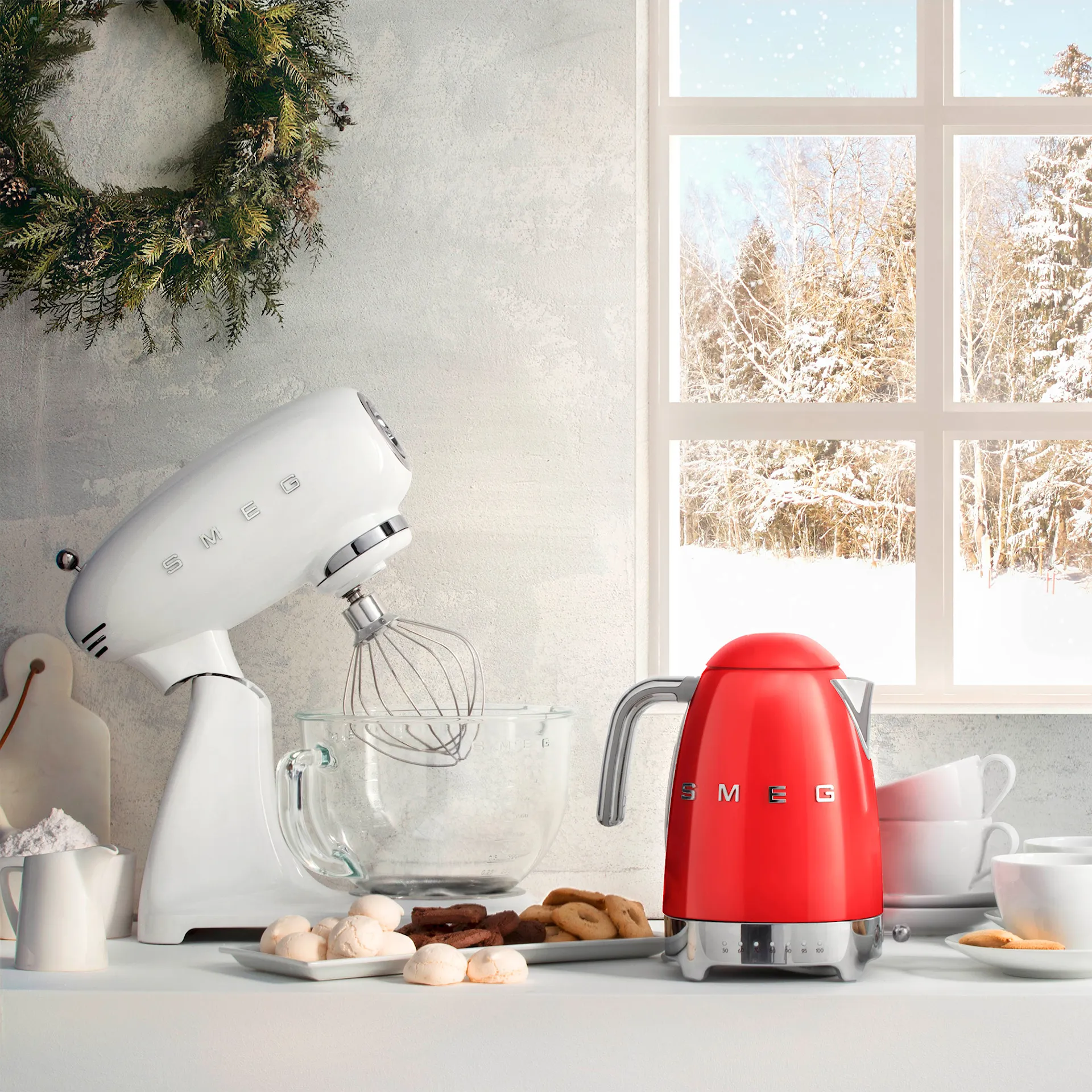 Smeg Variable Temperature Kettle Red - Smeg - NO GA