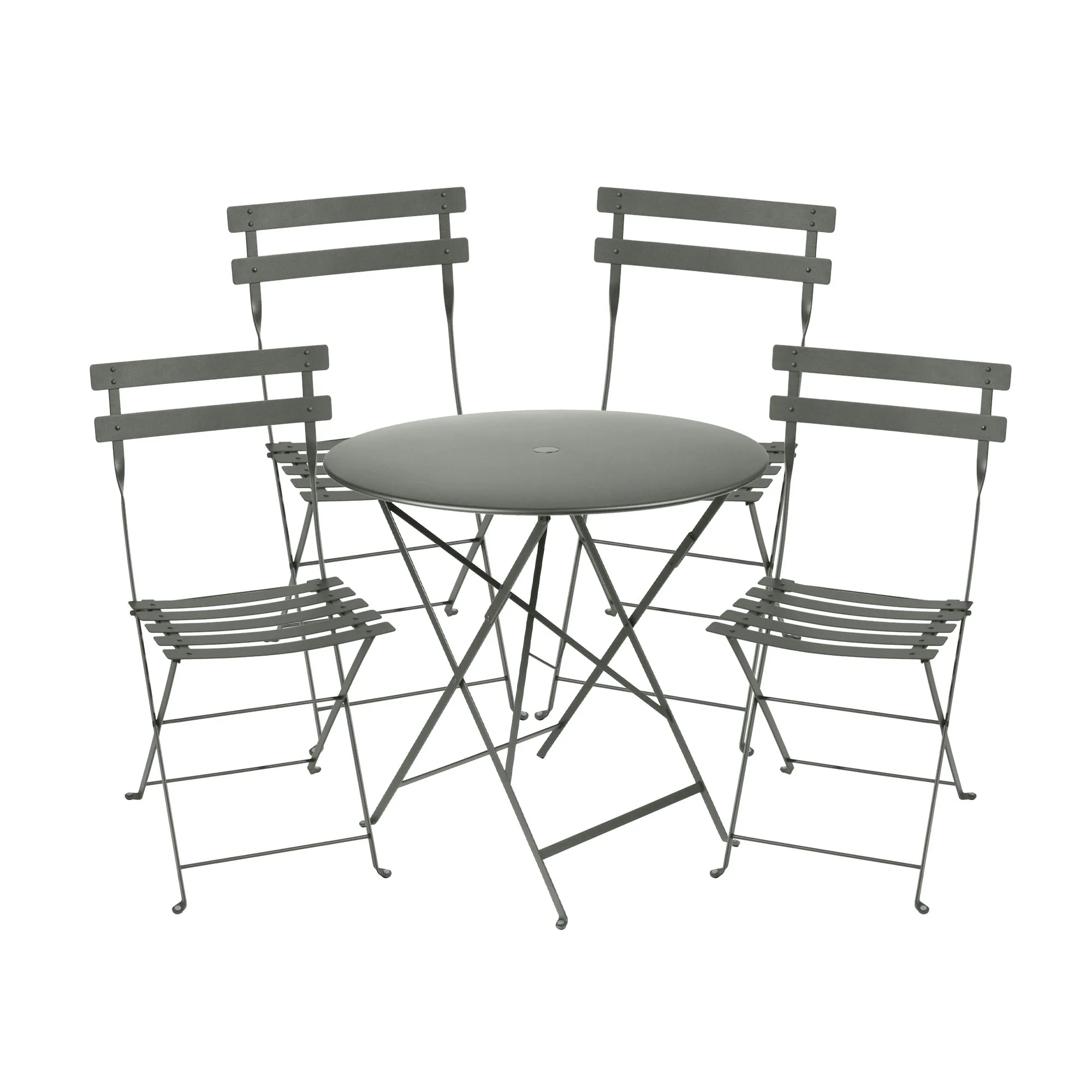 Bistro spisegruppe bord 77cm & 4 metall stoler - 1
