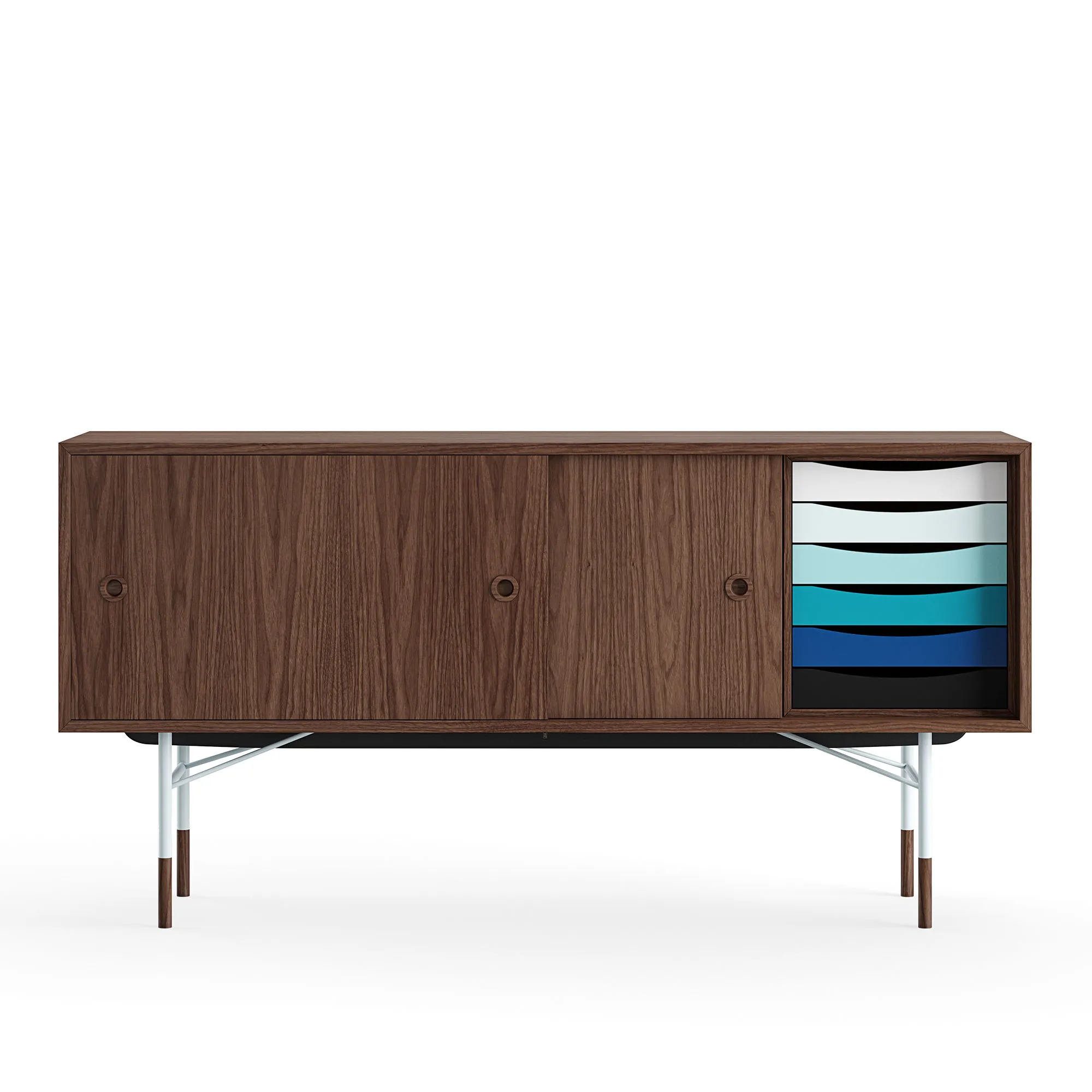 Sideboard Cold med lådor Walnut Veneer - 1