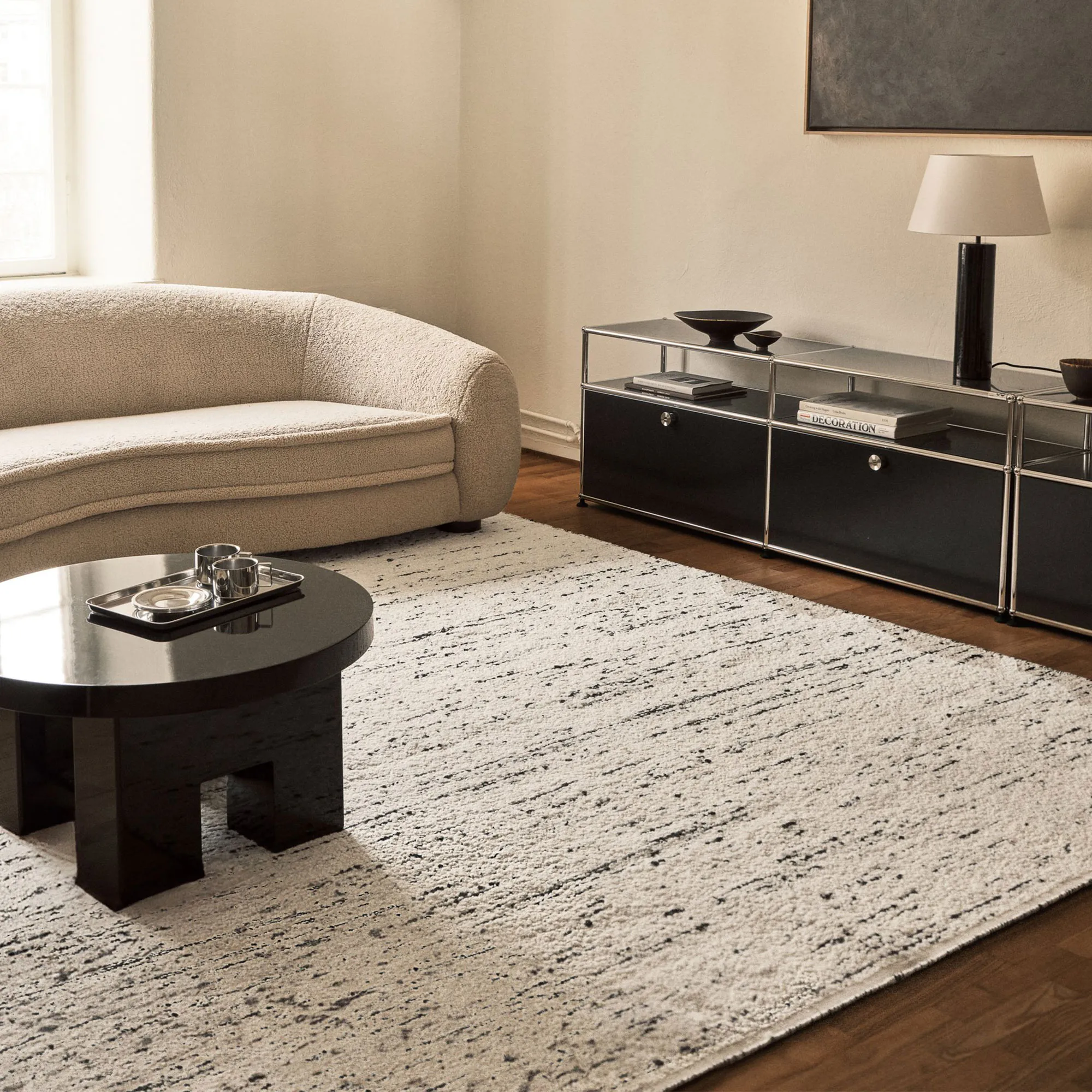 Boucle Cream/Black ullteppe - 5