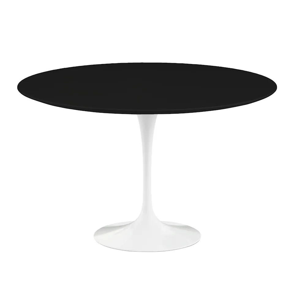 Saarinen Round Table - Dining table, Ø 120 cm, White frame, Black laminate top