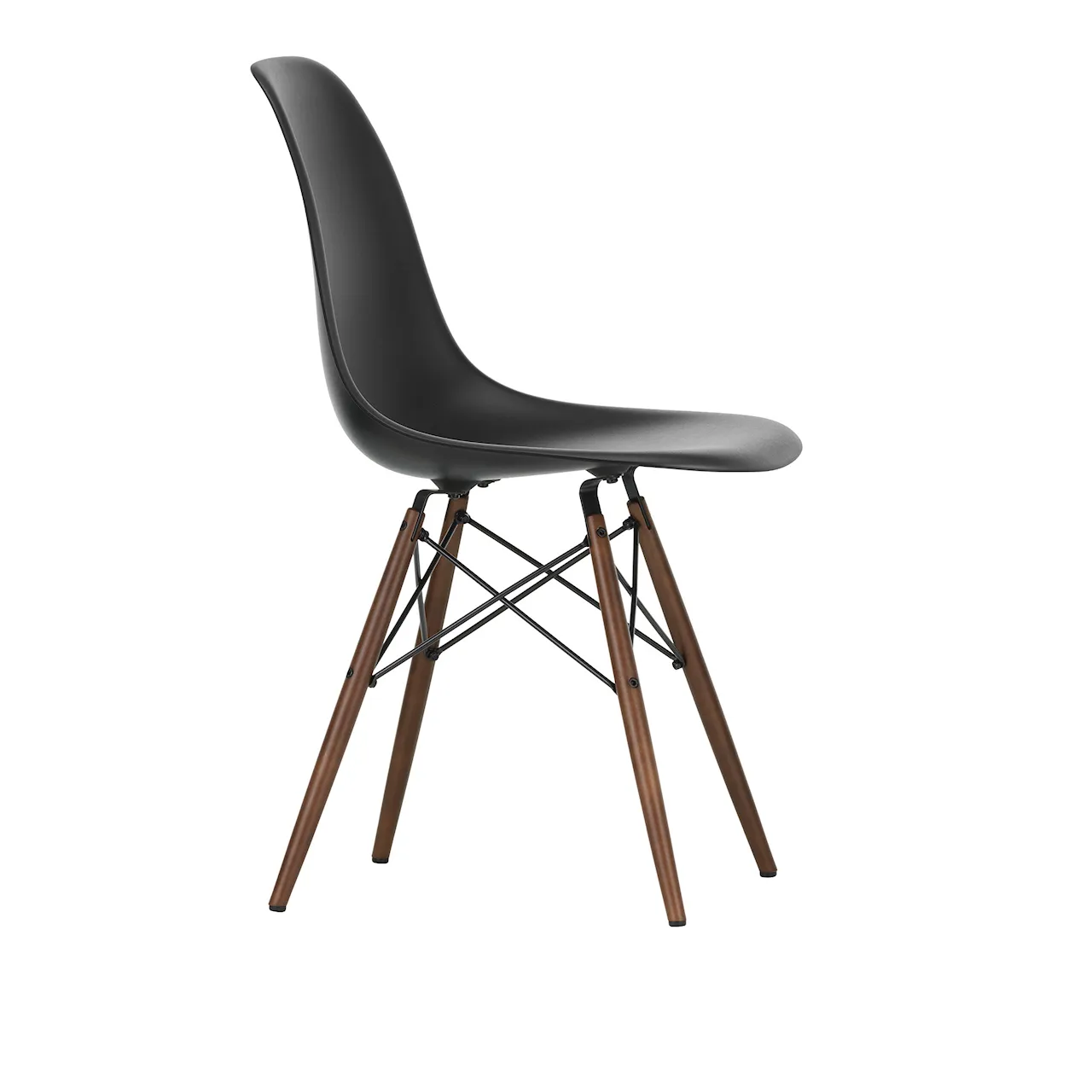 Eames Plastic Chair DSW - 56 Granite Grey - Dark Maple