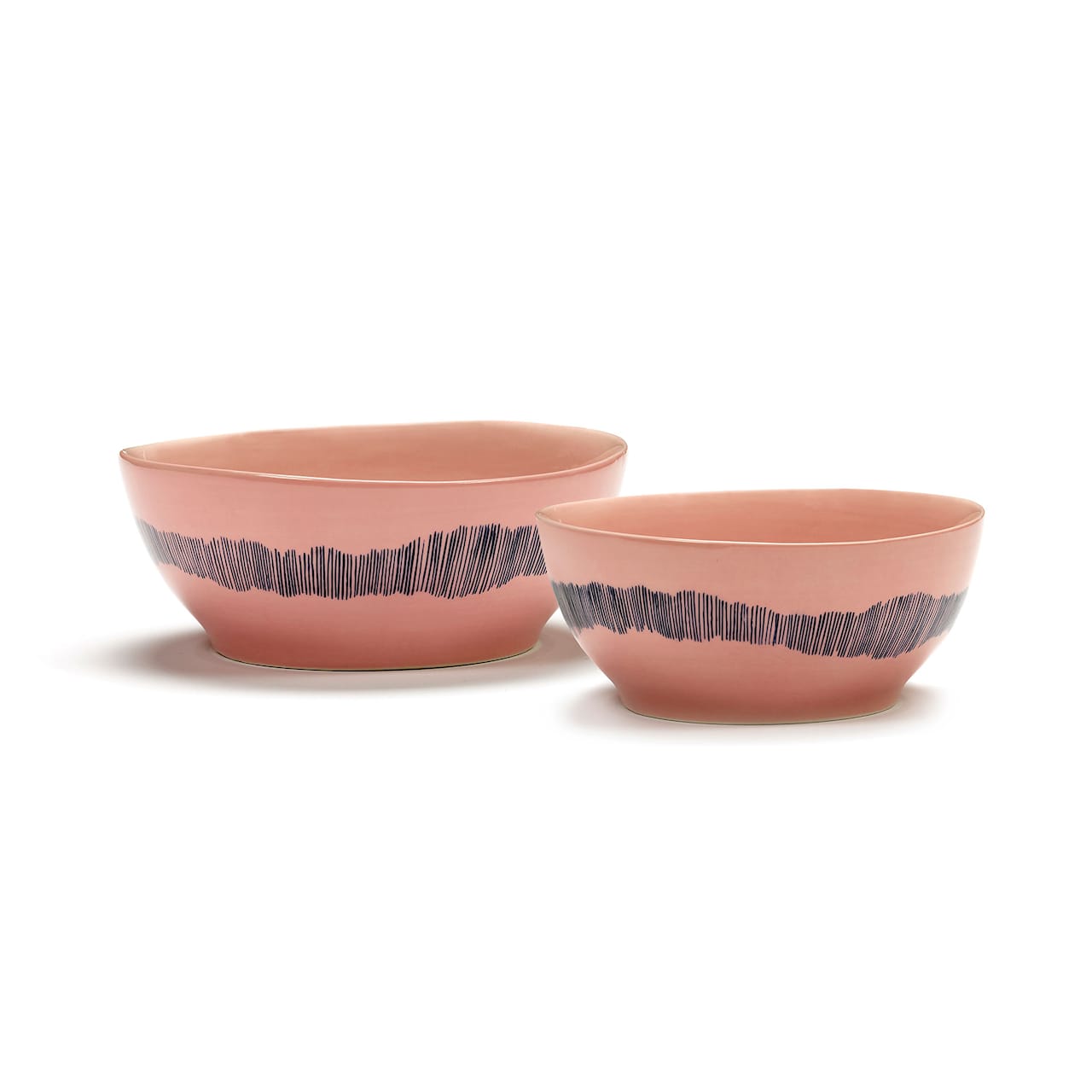 Feast Bowl - Delicious Pink Swirl-Stripes Blue