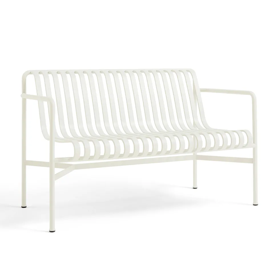 Palisade hagebenk med armlener - Cream White