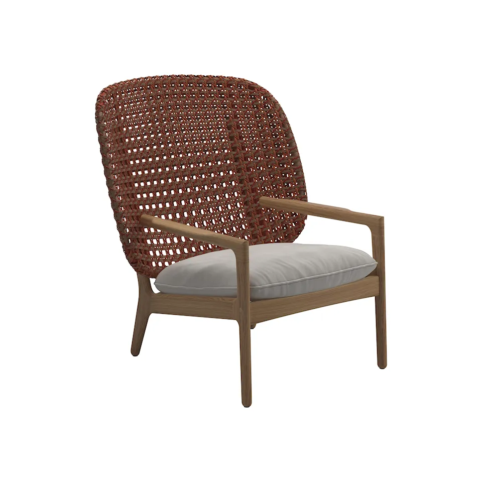 Kay High Back Lounge Chair, Frame Copper, Kat.B Blend Linen