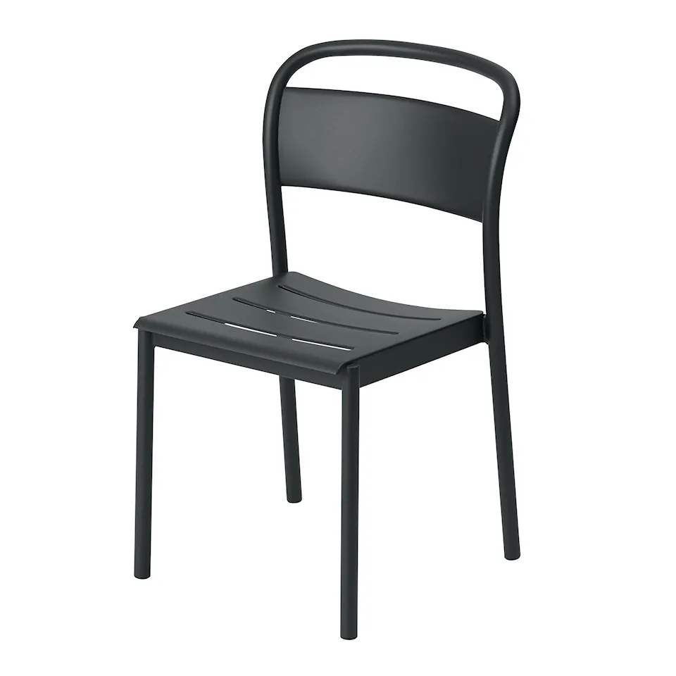 Linear Steel Side Chair Black