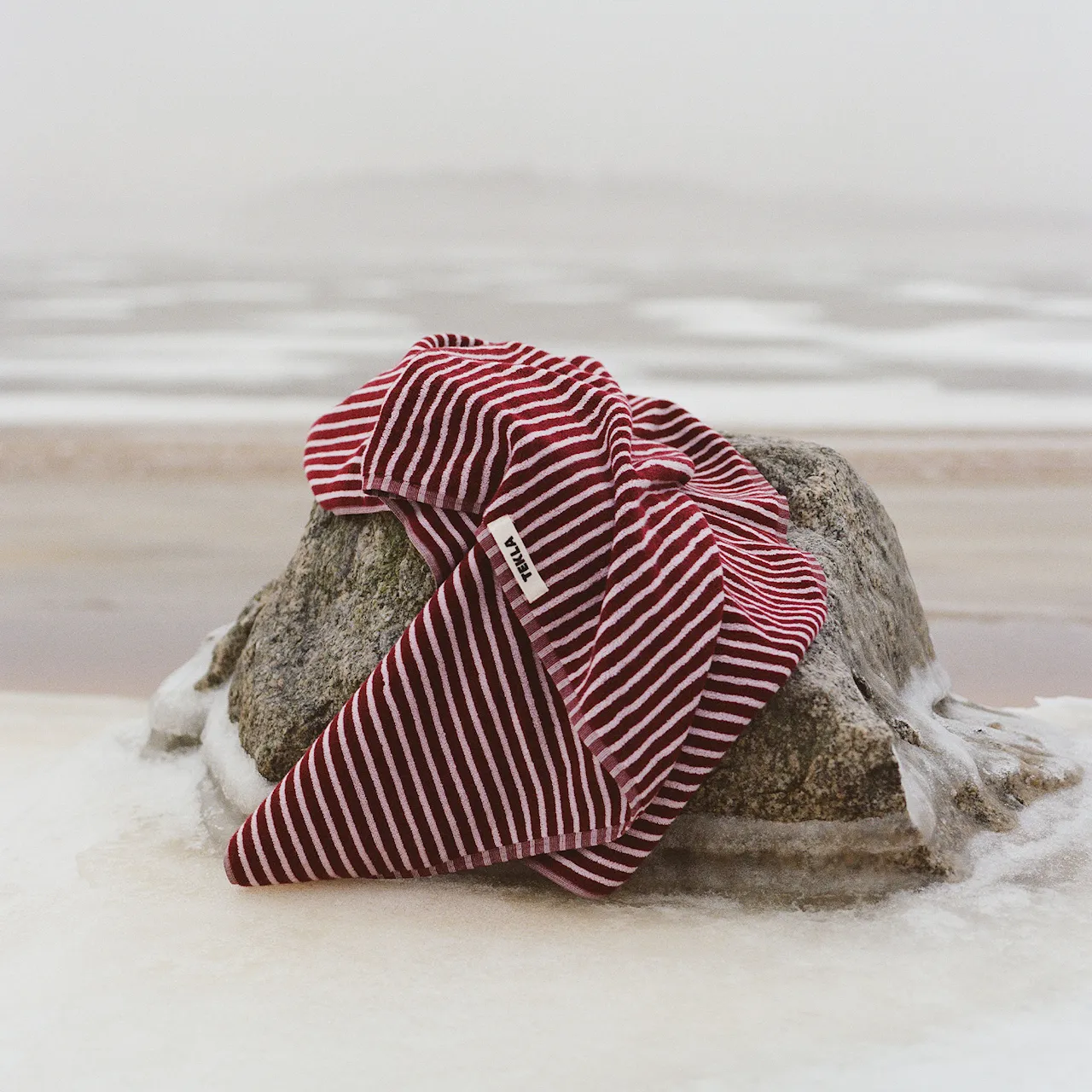 Terry Red & Rose Stripes håndkle