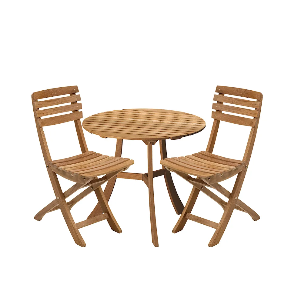 Vendia spisegruppe med bord Ø75cm & 2 stoler