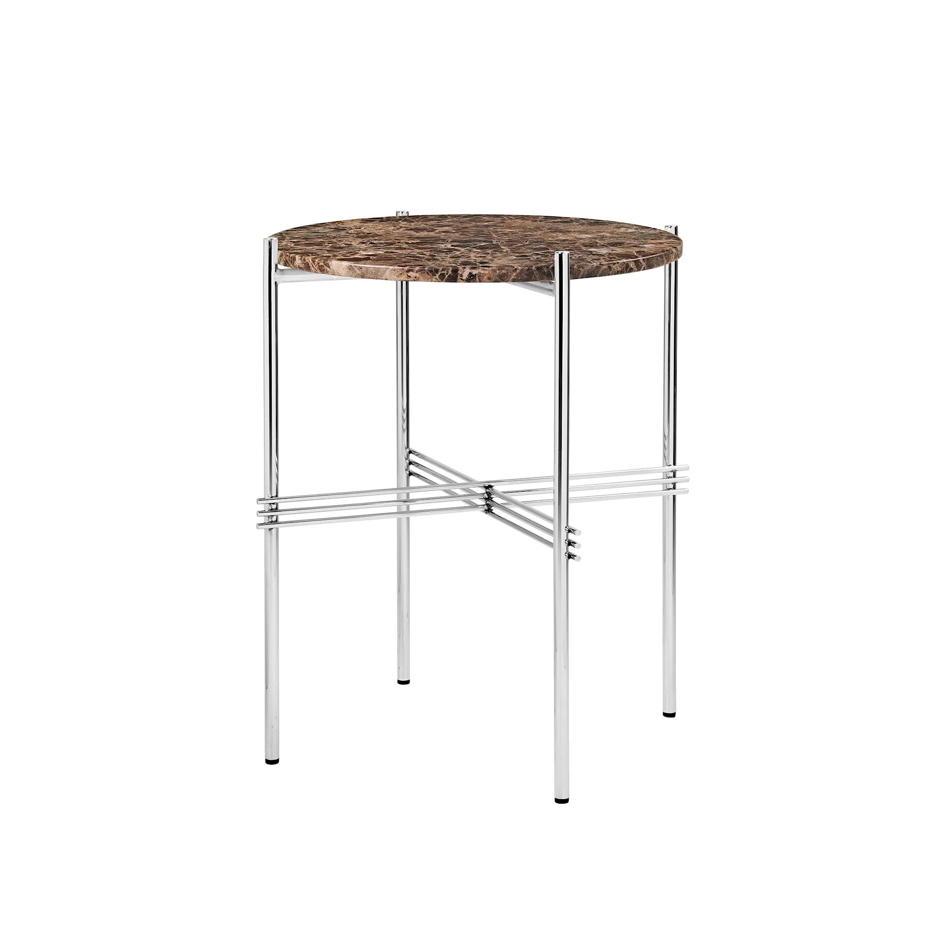 TS Side Table - Round, Ø40 Polished Steel Base - Gubi - GamFratesi - NO GA