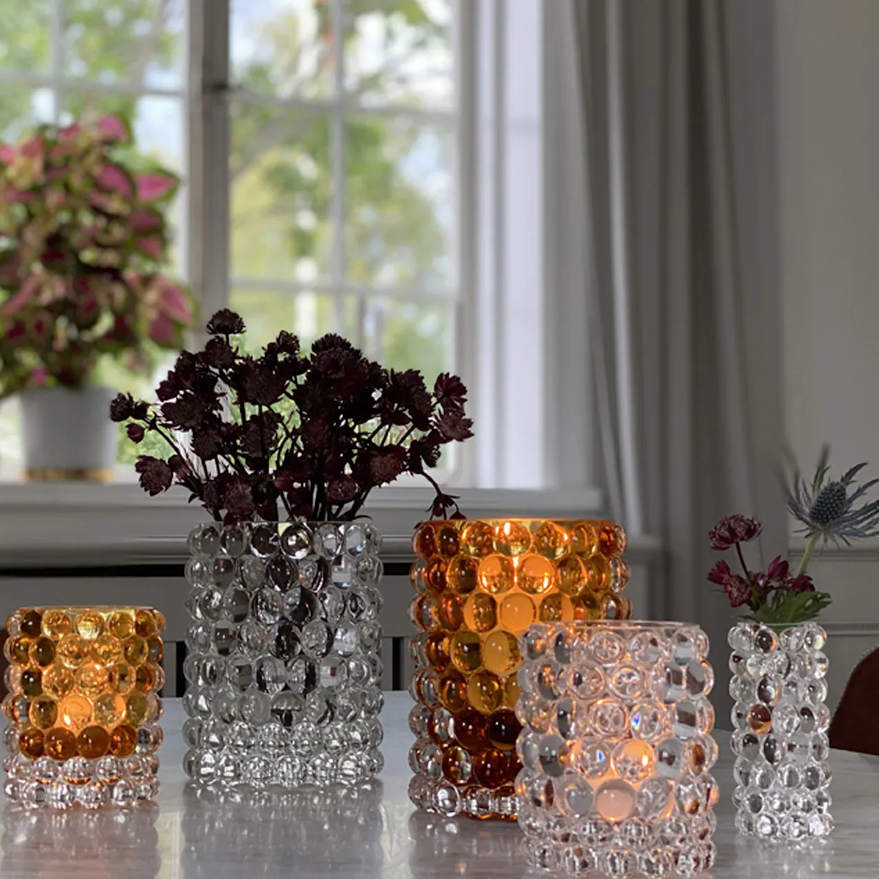 Hurricane Lamp Boule Large Amber