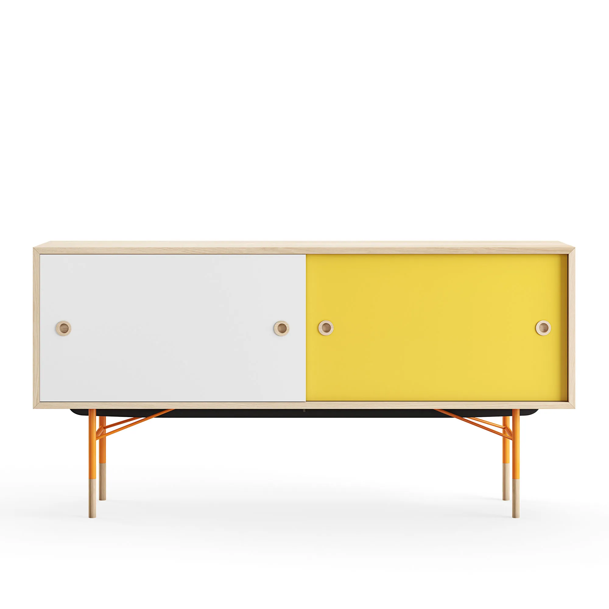 Sideboard utan lådor Oak White/Yellow - 1