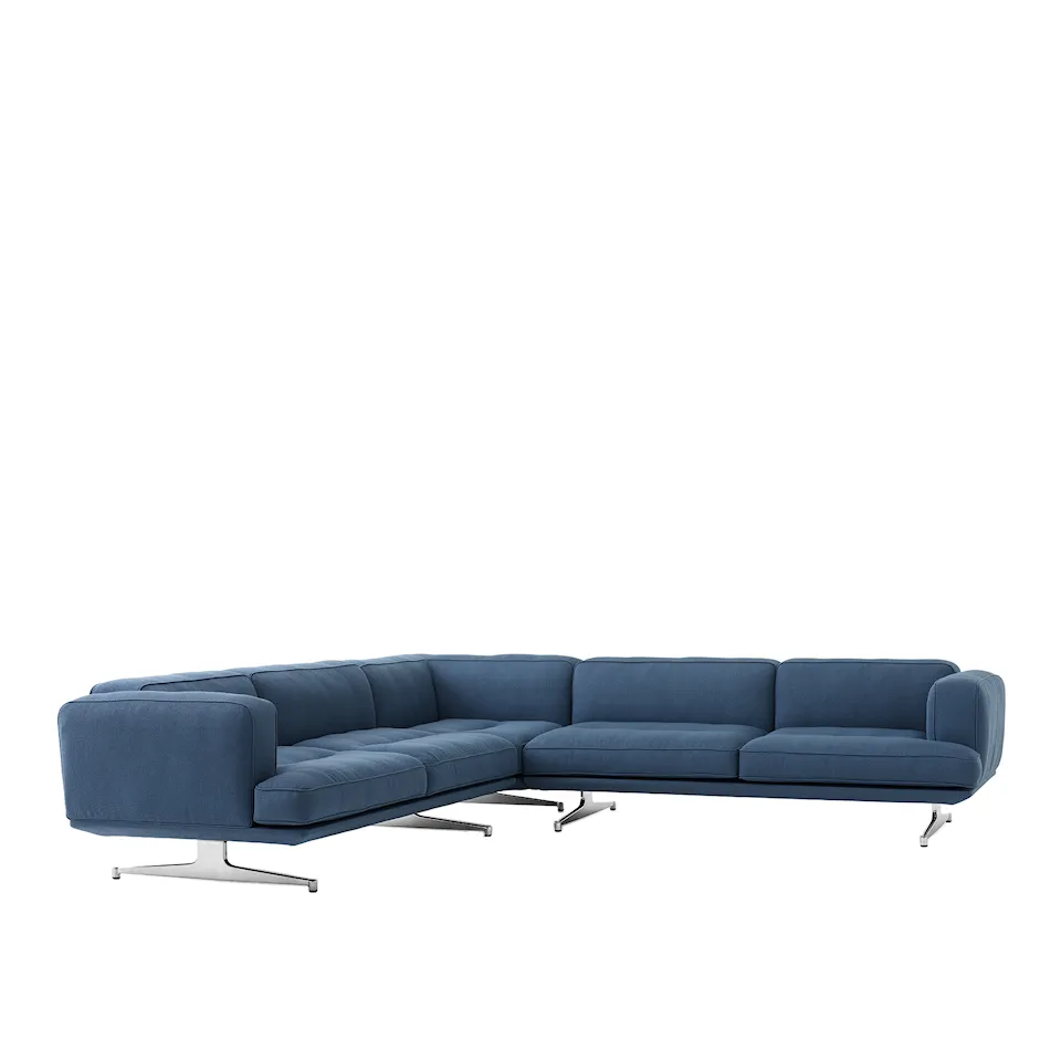 Inland AV41 hjørnesofa polert aluminium ben