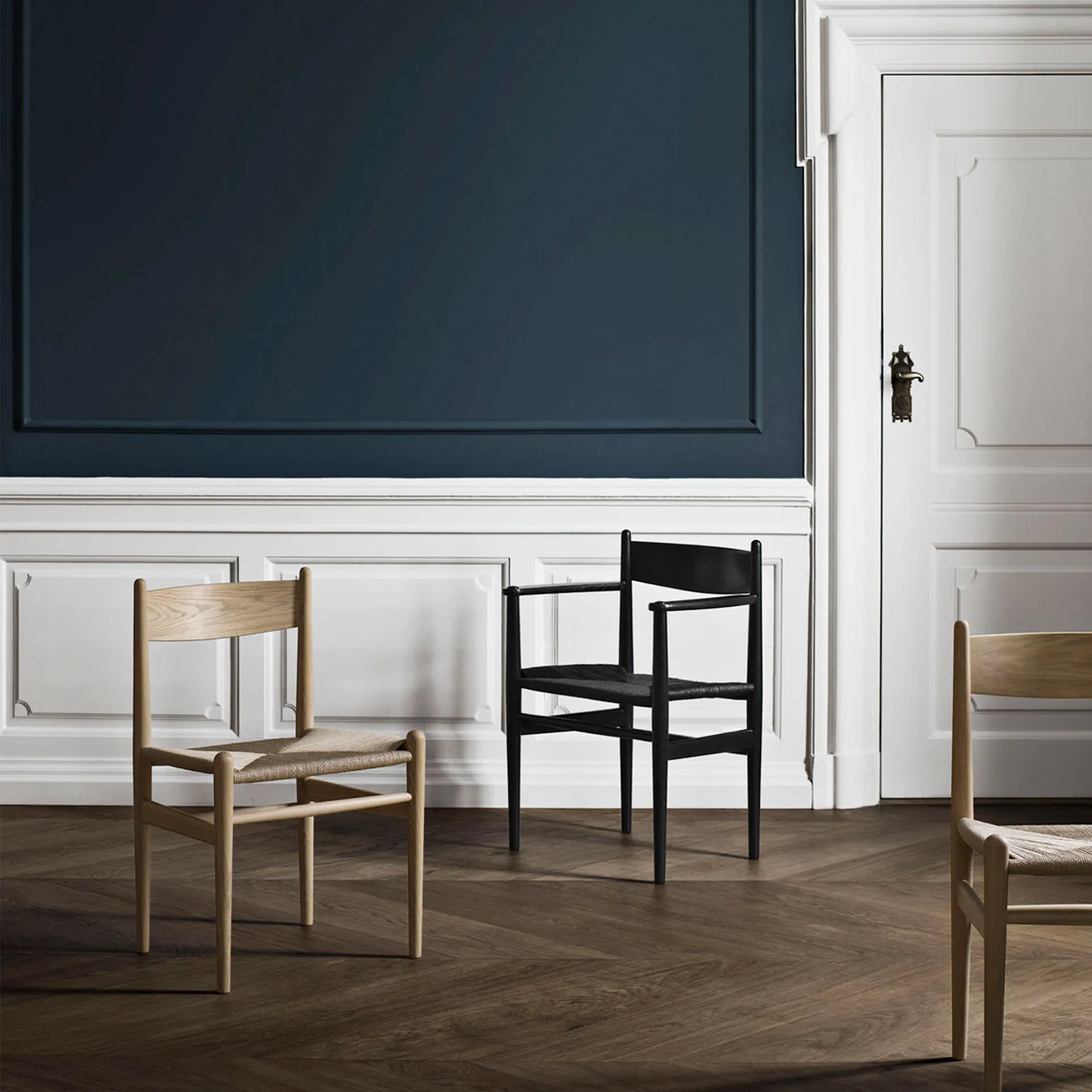 CH37 - Eik/naturfarget flettet papirledning - Carl Hansen - Hans J. Wegner - NO GA