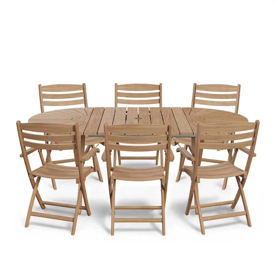 Selandia spisegruppe ovalt matbord & 6 karmstoler