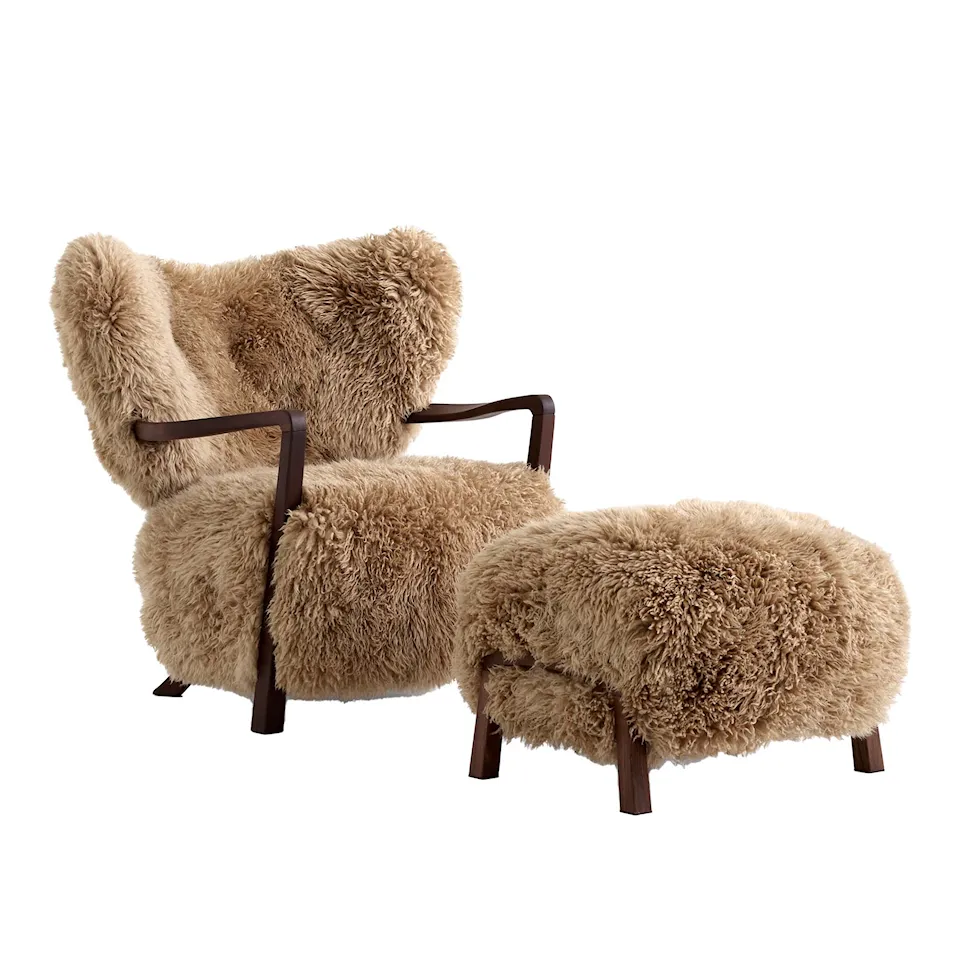 Wulff Lounge Chair ATD2  Pouf ATD3 - Walnut