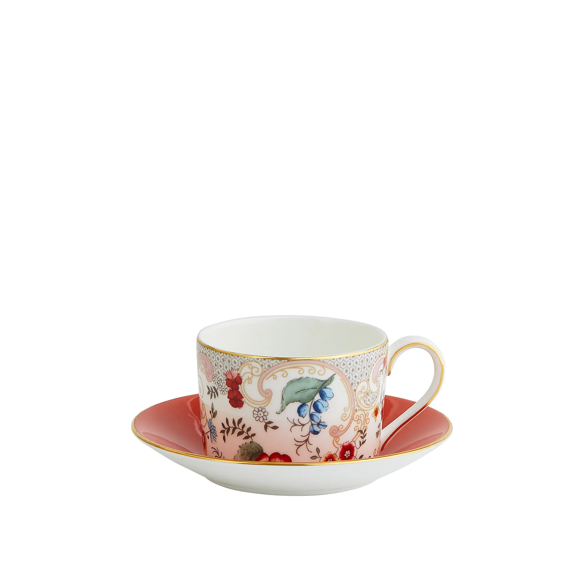 Wonderlust Rococo Flowers Teacup  Saucer - Wedgwood - NO GA