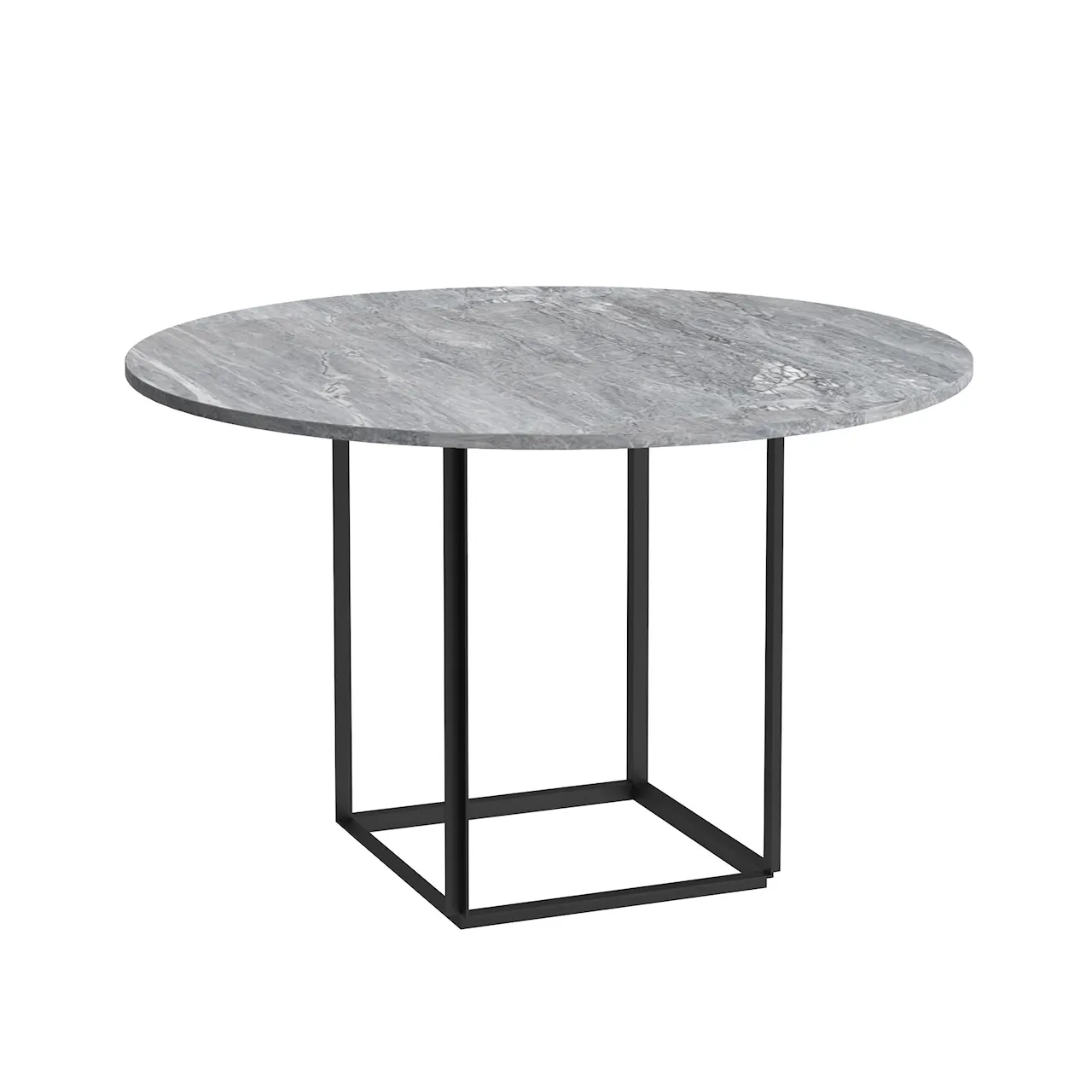 Florence Dining Table - Ø120, Skiva: Trä - Rökt Ek, Underrede: Svart