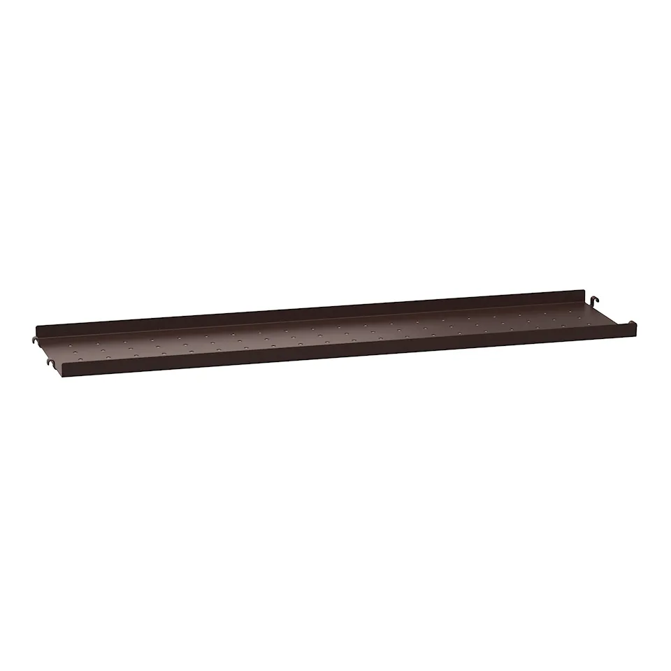 Metallhylle 78x20cm lav kant mørk brun
