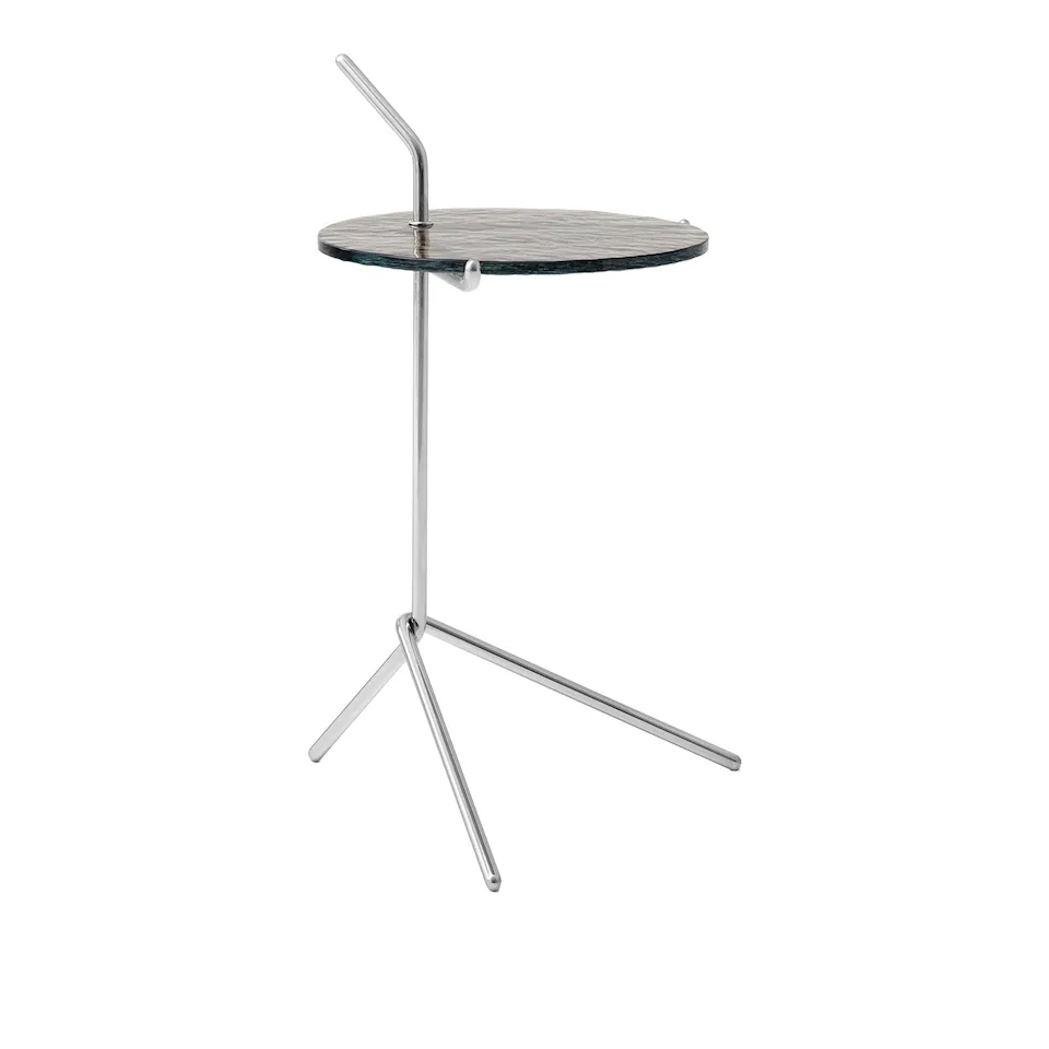 Halten Side Table SH9, Smoked Glass/Stainless Steel