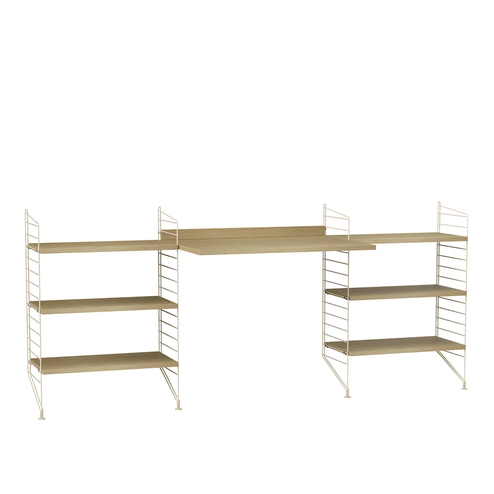 Kontor hyllesystem D eik/beige