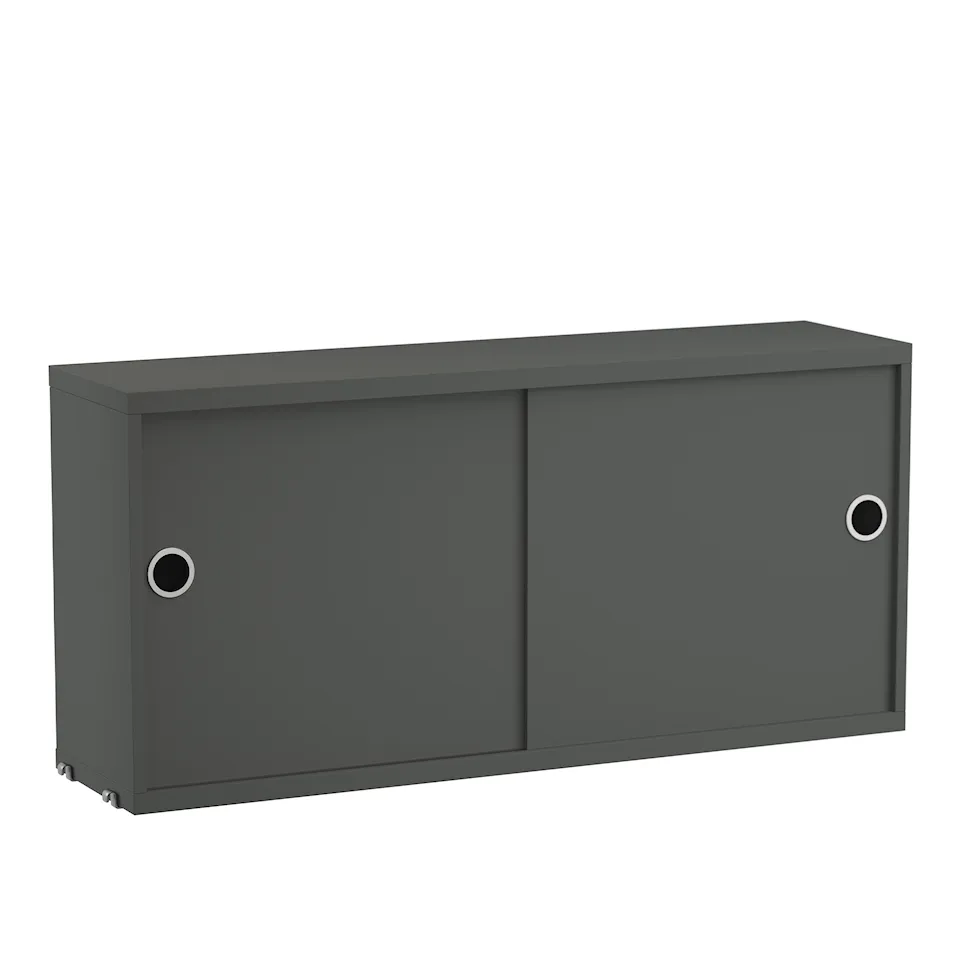 Skap med skyvedører 78x20cm mørkegrå