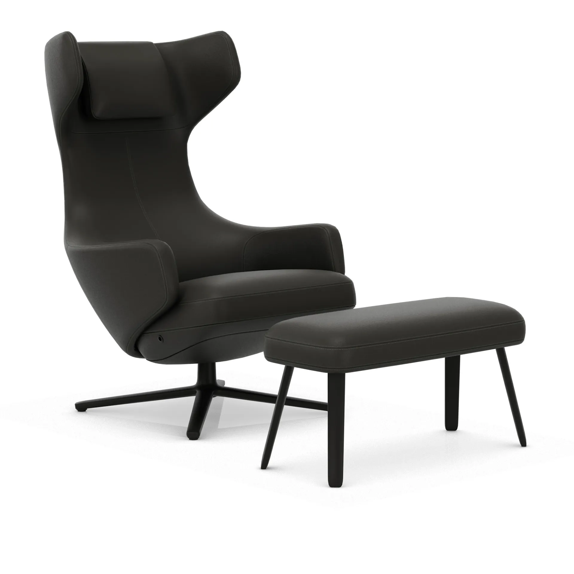 Grand Repos lenestol & Panchina fotskammel Basic Dark - Vitra - Antonio Citterio - NO GA