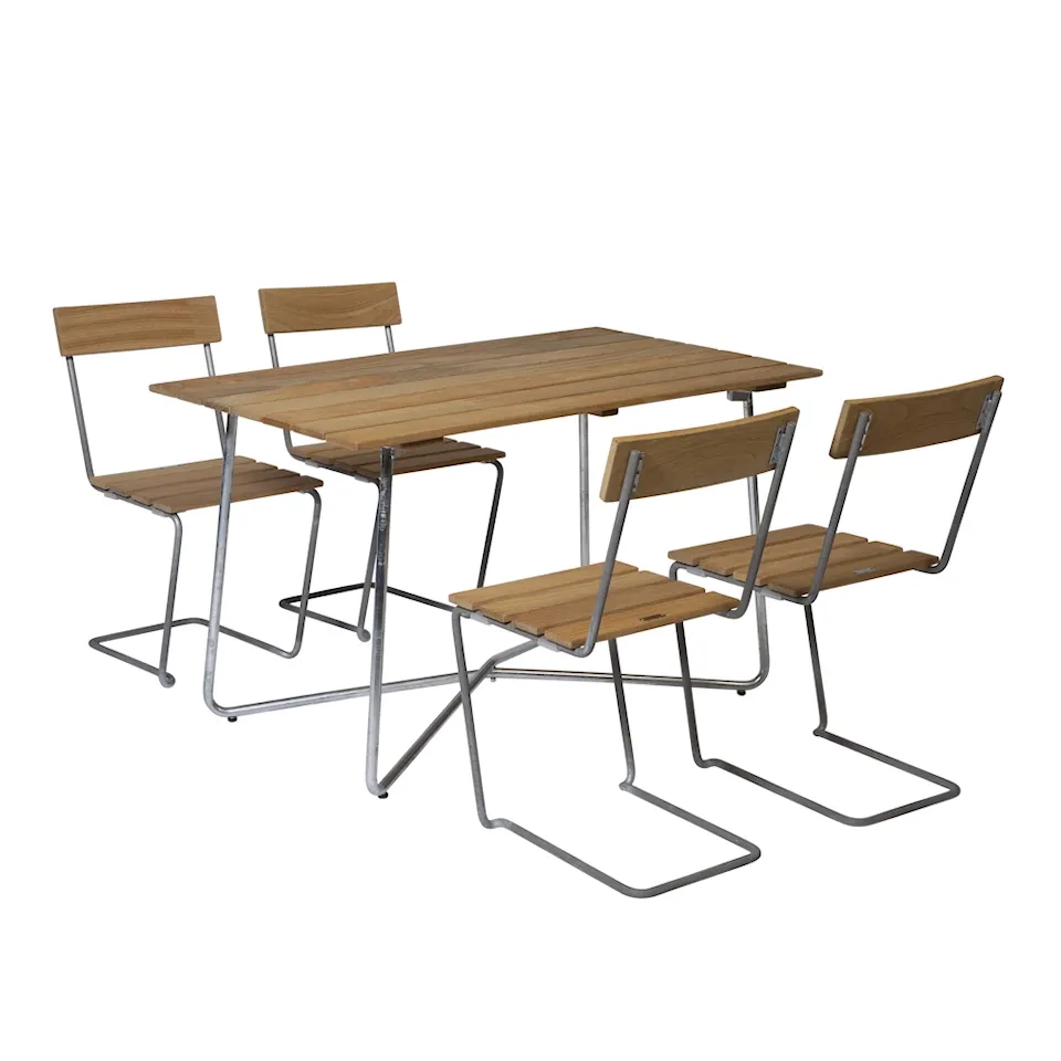 Klassisk serie spisegruppebord B25A & 4 stoler