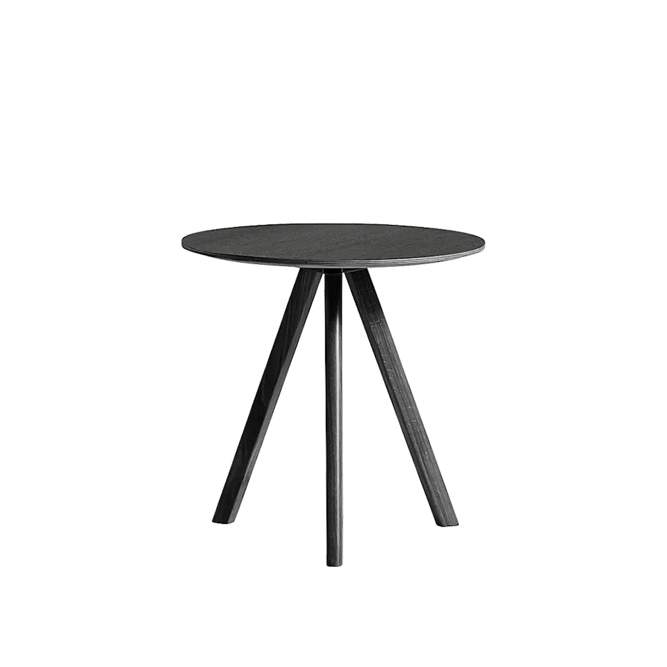 CPH20 2.0 Coffee Table Black Lacquered Oak Frame Ø50 X H49 Black Lacquered Oak Vener Top Black Lacquered Edge