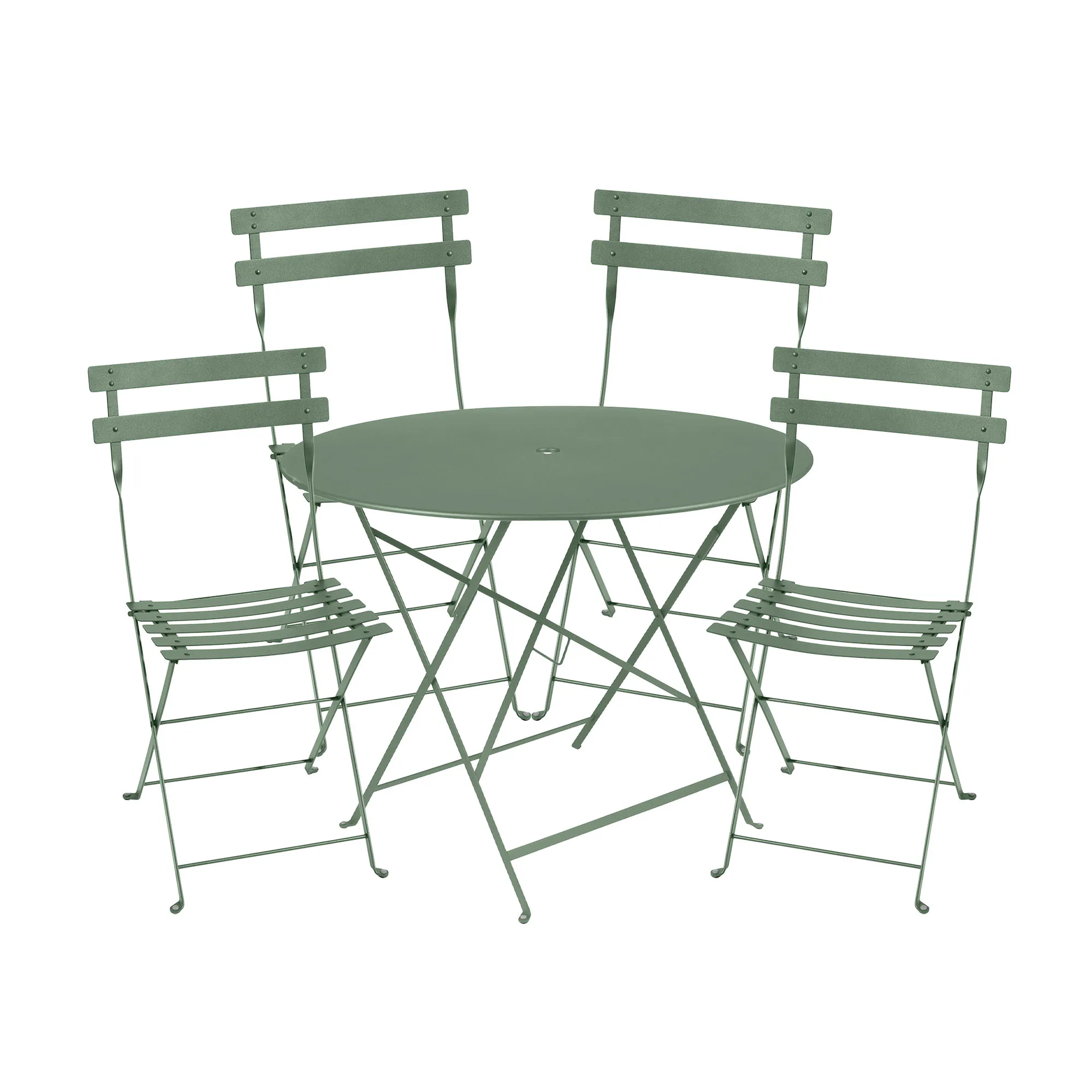Bistro spisegruppe Ø 96 cm og 4 metallstoler - 1
