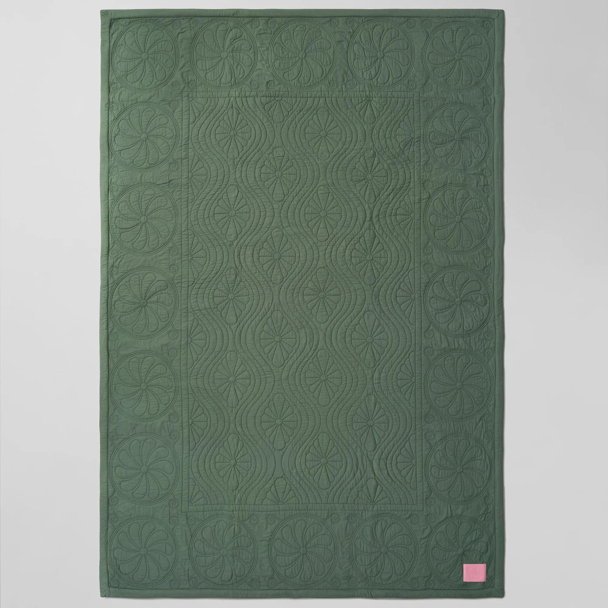 Durham Dew Green/Pink sengeteppe - 7