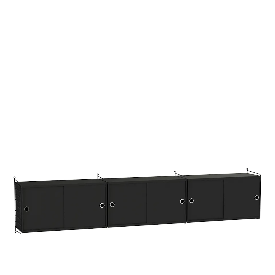 Stue hyllesystem D svart/svart