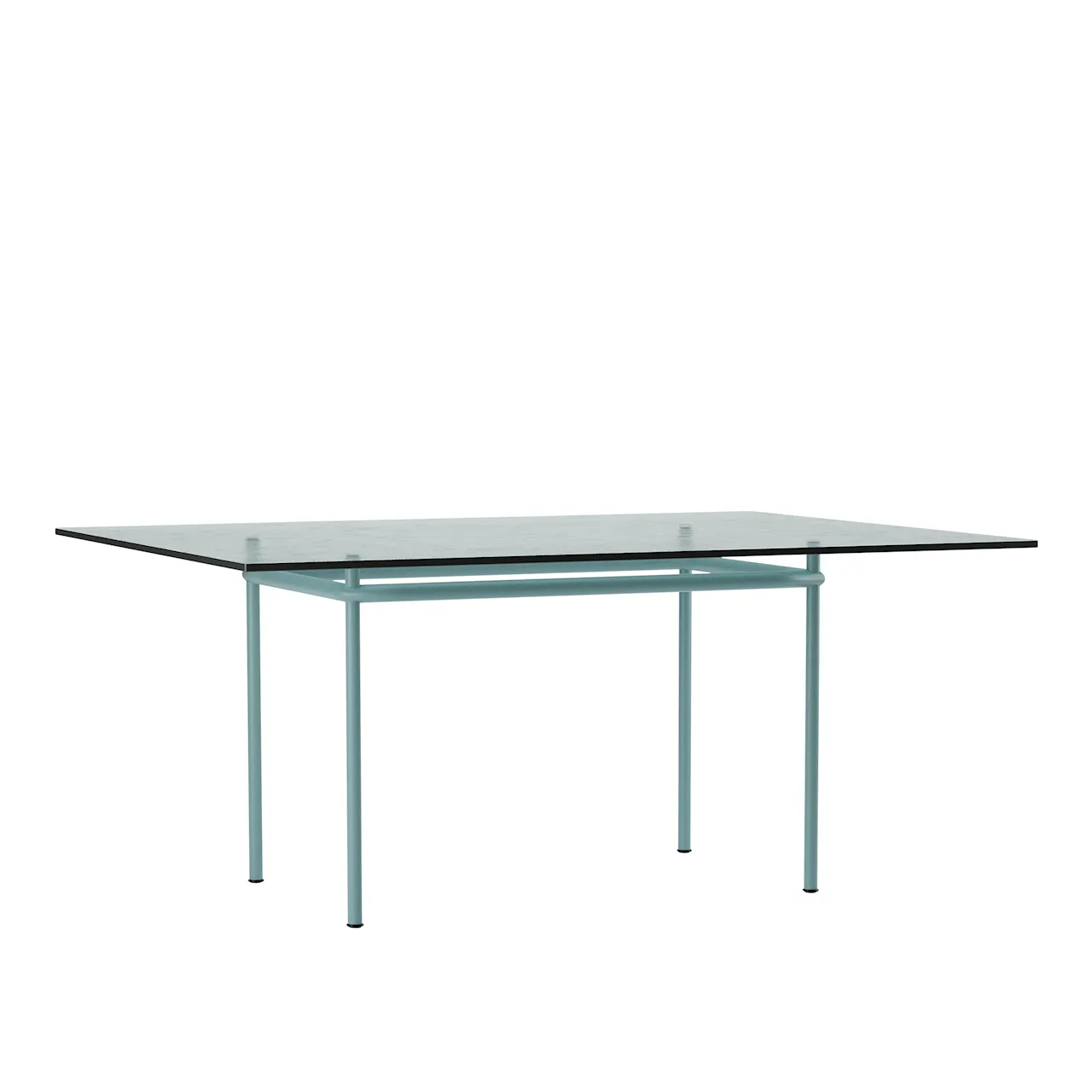 LC12 La Roche Table, Light Blue Enamel Steel Base