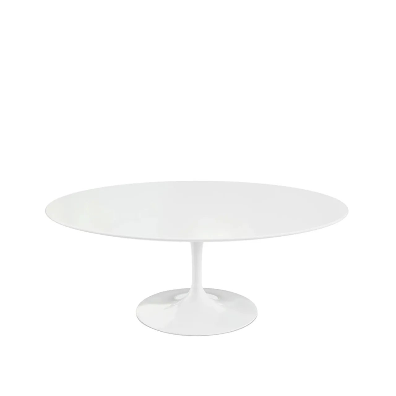 Saarinen Low Round Table For Outdoor, H: 38 cm, Ø 91 cm, Vitt underrede