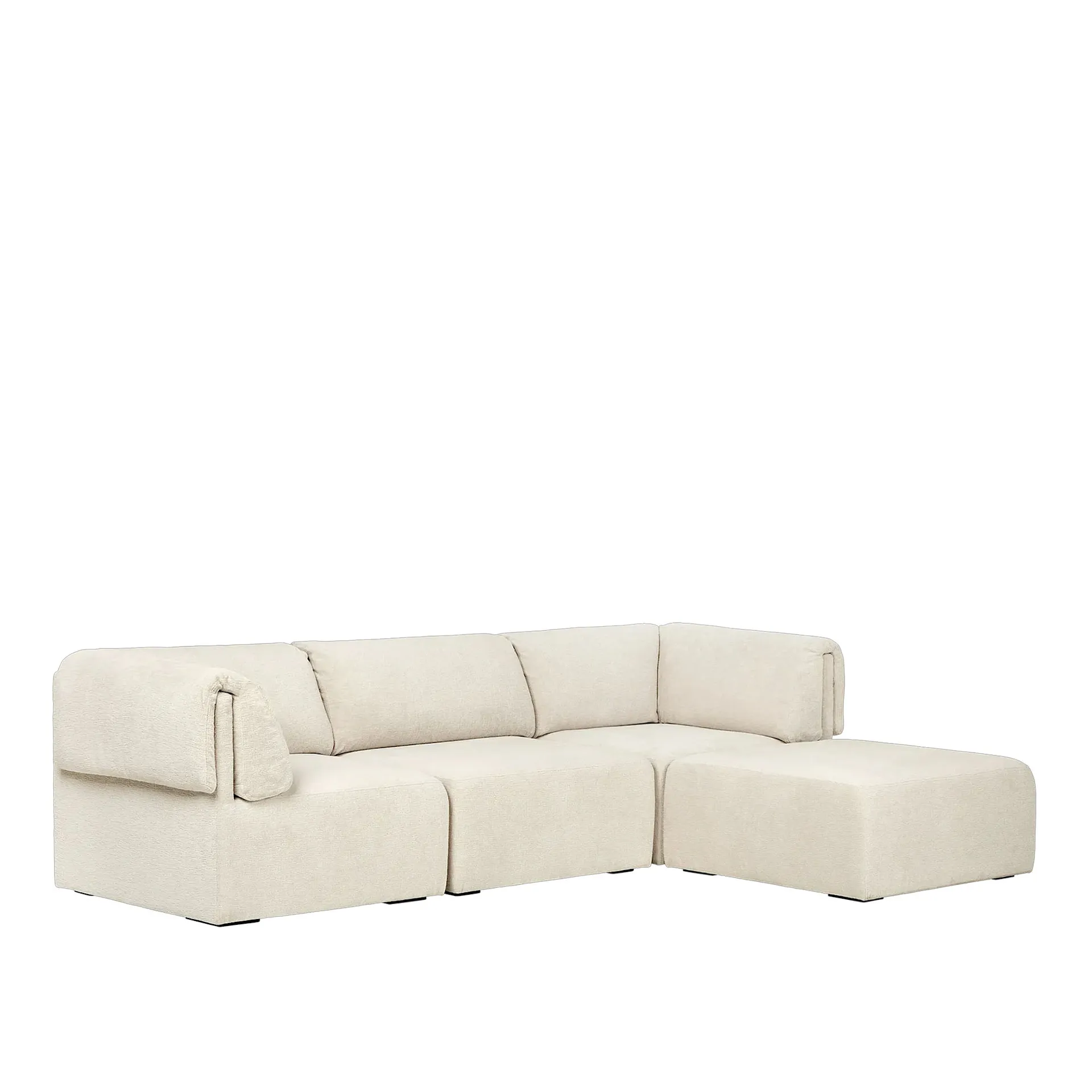 Wonder Sofa - Fully Upholstered, 3-seater with armrests and Chaise Longue, 280x185 , Glamour Group, Mumble 02 - Gubi - NO GA