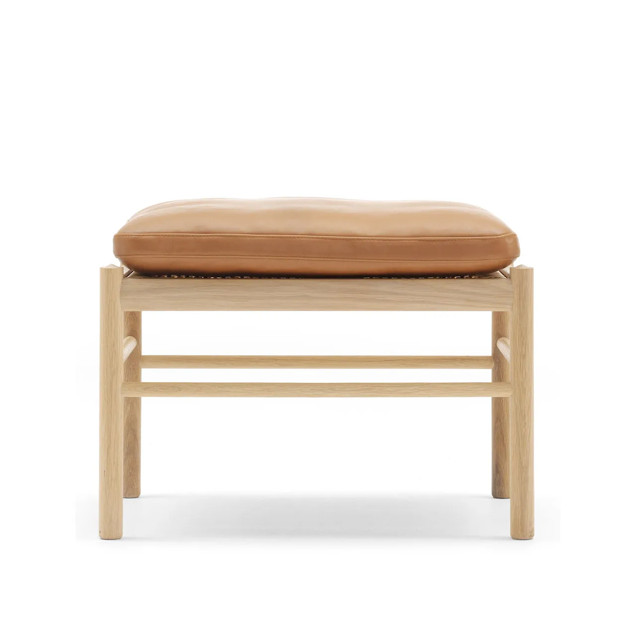 OW149F - Colonial Footstool, Tvålad Ek, Lädergrupp B Thor - 306