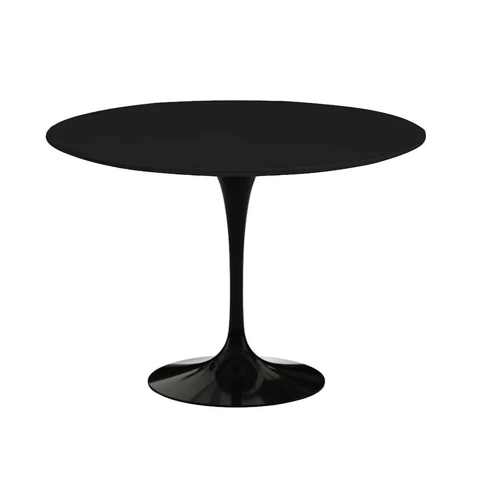 Saarinen Round Table - Matbord, Ø 107 cm, Svart underrede, skiva i Svart laminat