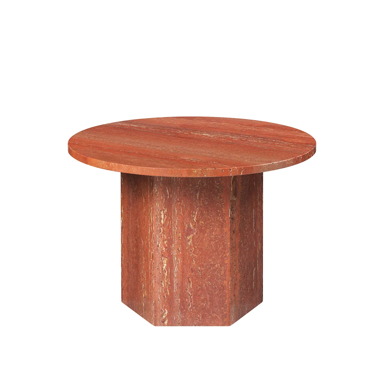 Epic Coffee Table, Round Ø60, Red Travertine Stone