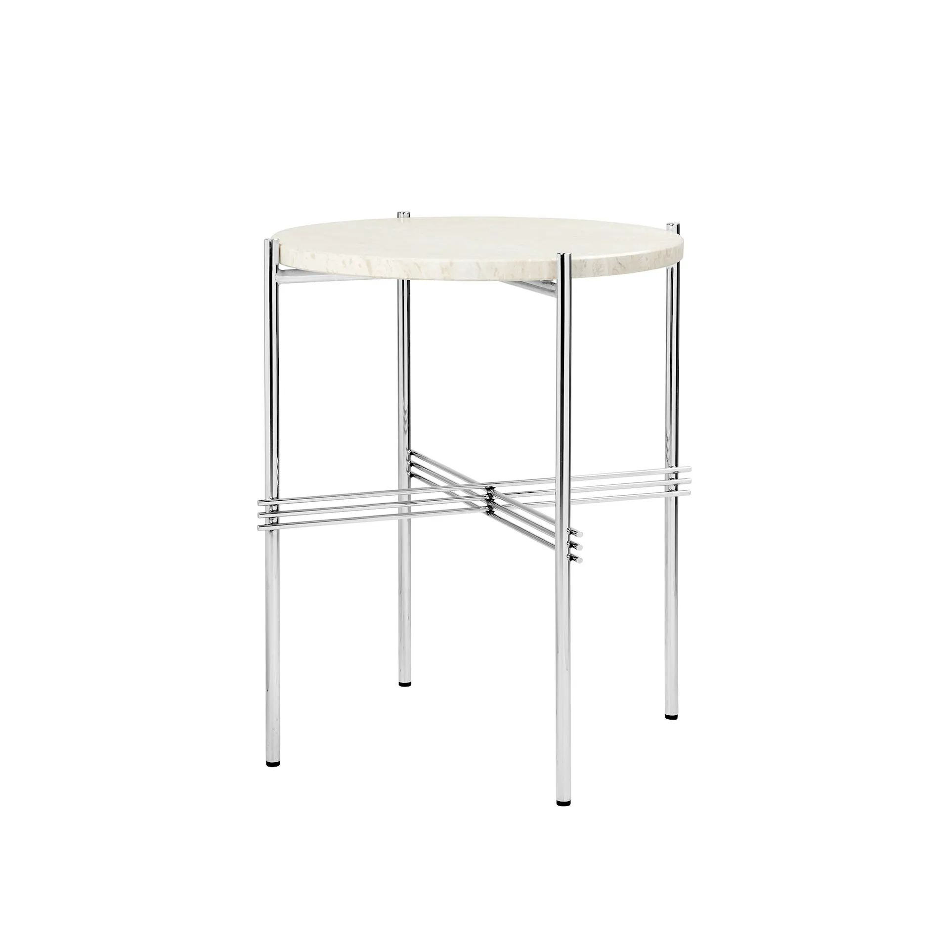 TS Side Table - Round, Ø40 Polished Steel Base - Gubi - GamFratesi - NO GA