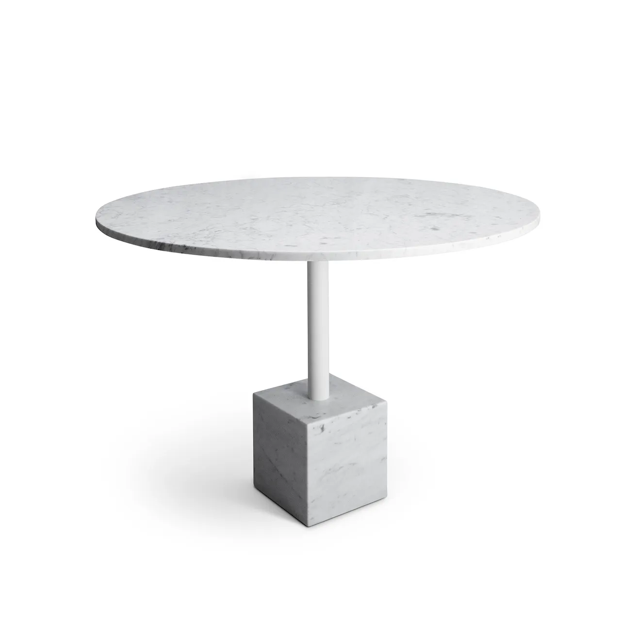 Knockout Dining Table Square Base, Black Marble - Black Stem