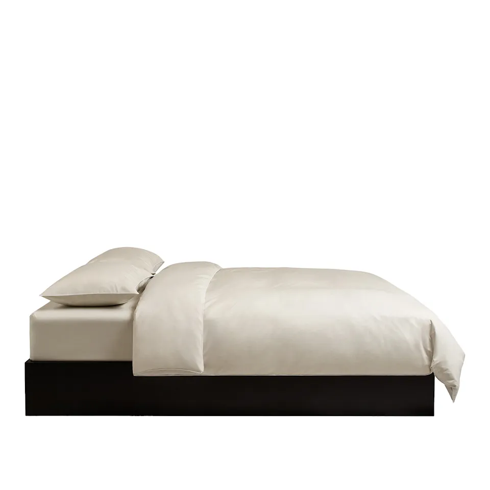 Percale Sand/White sengetøysett