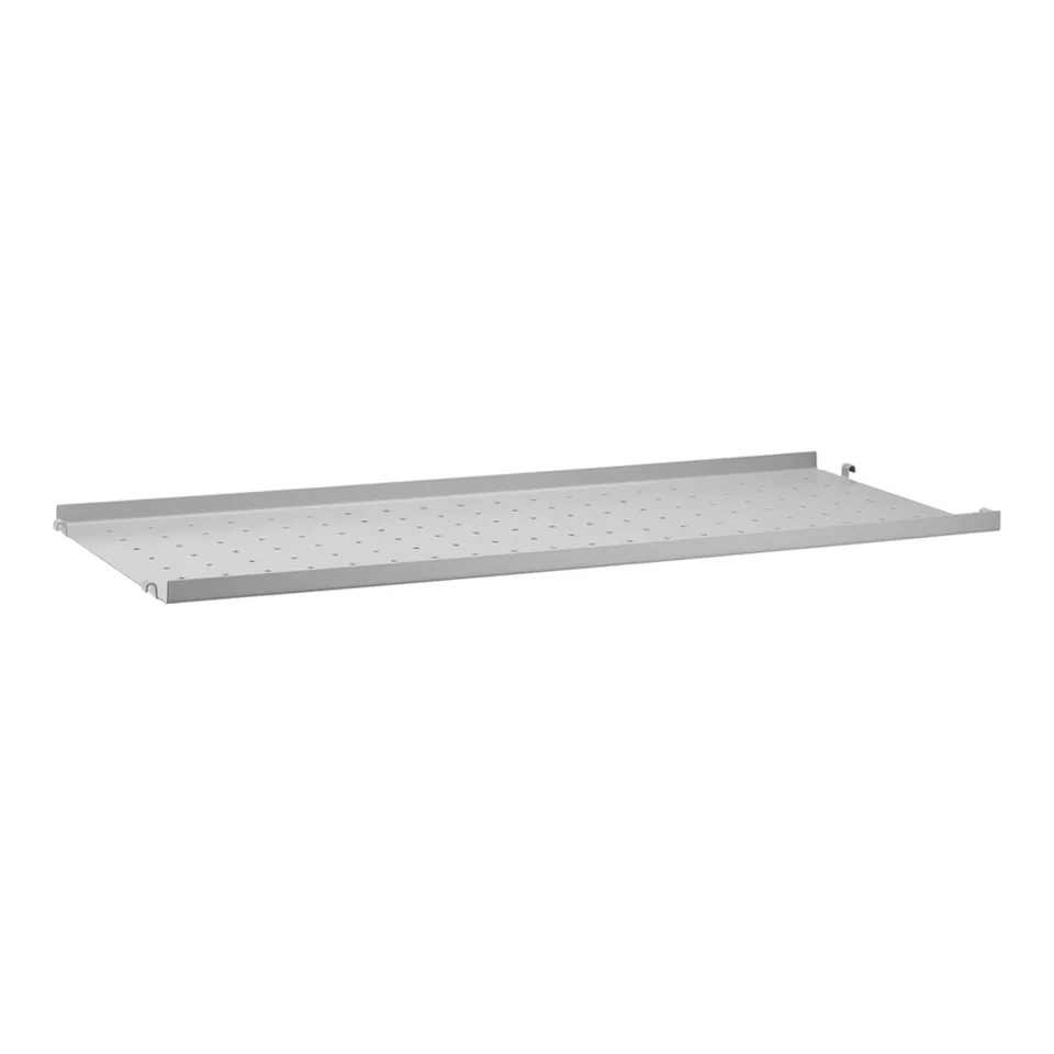 metallhylleplate 78x30cm låg kant grå