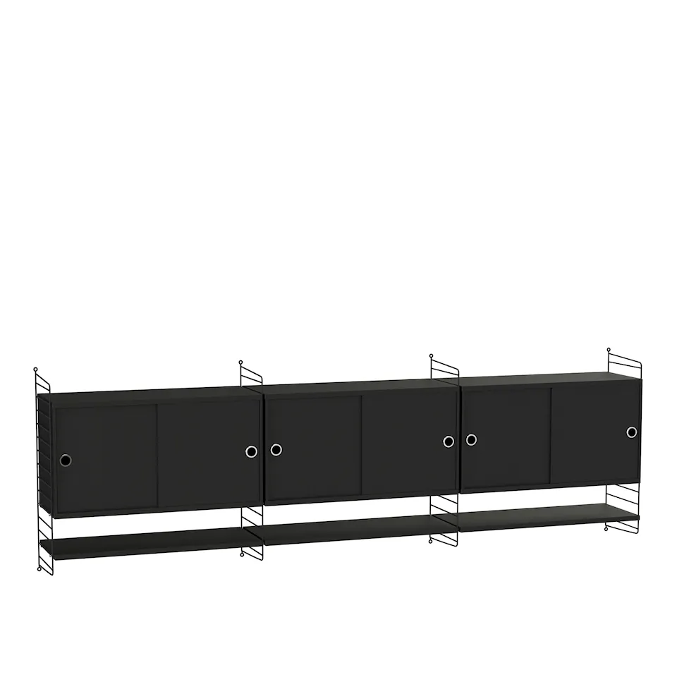 Stue hyllesystem E svart/svart