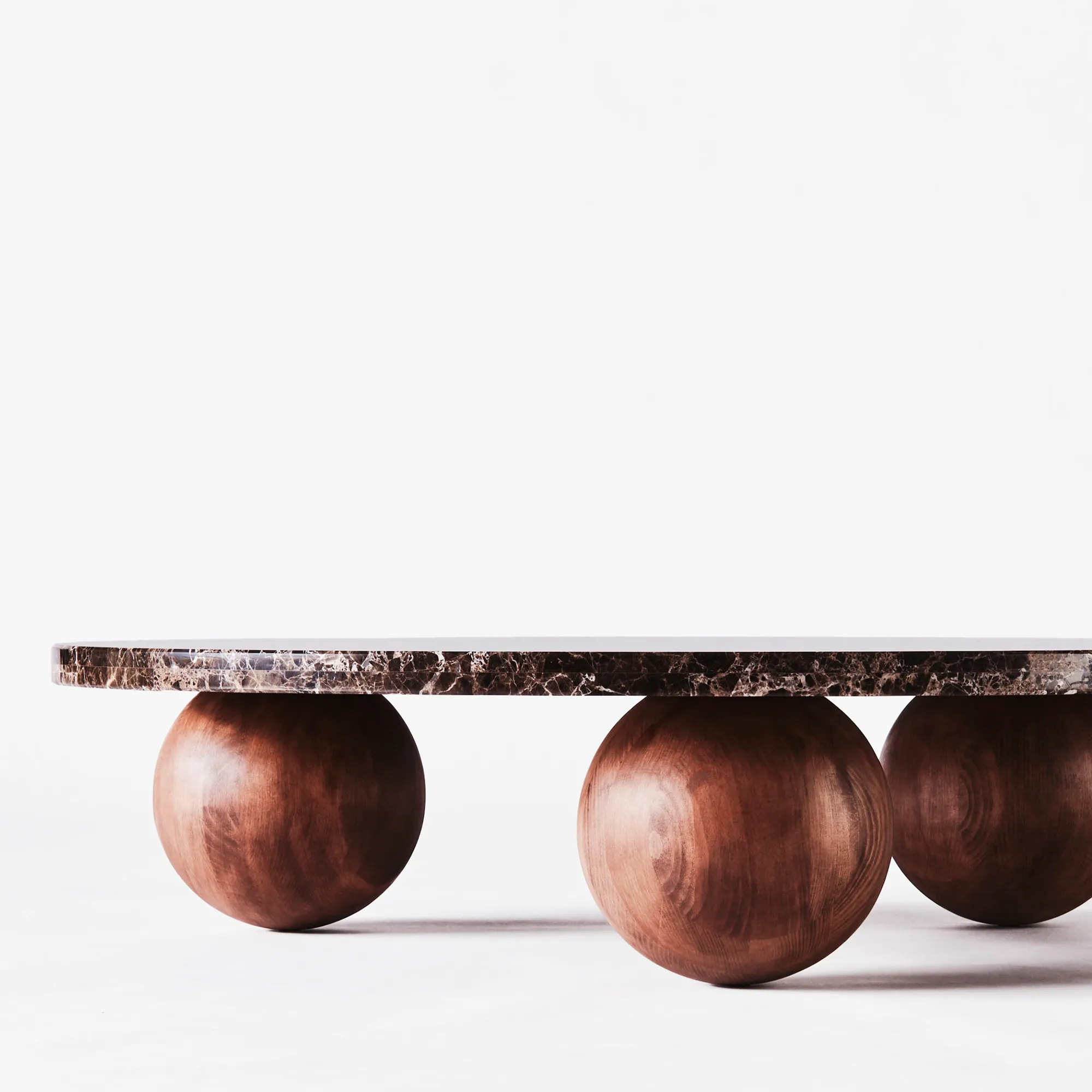 Sphere Sofa Table Round Dark Emperador - 4
