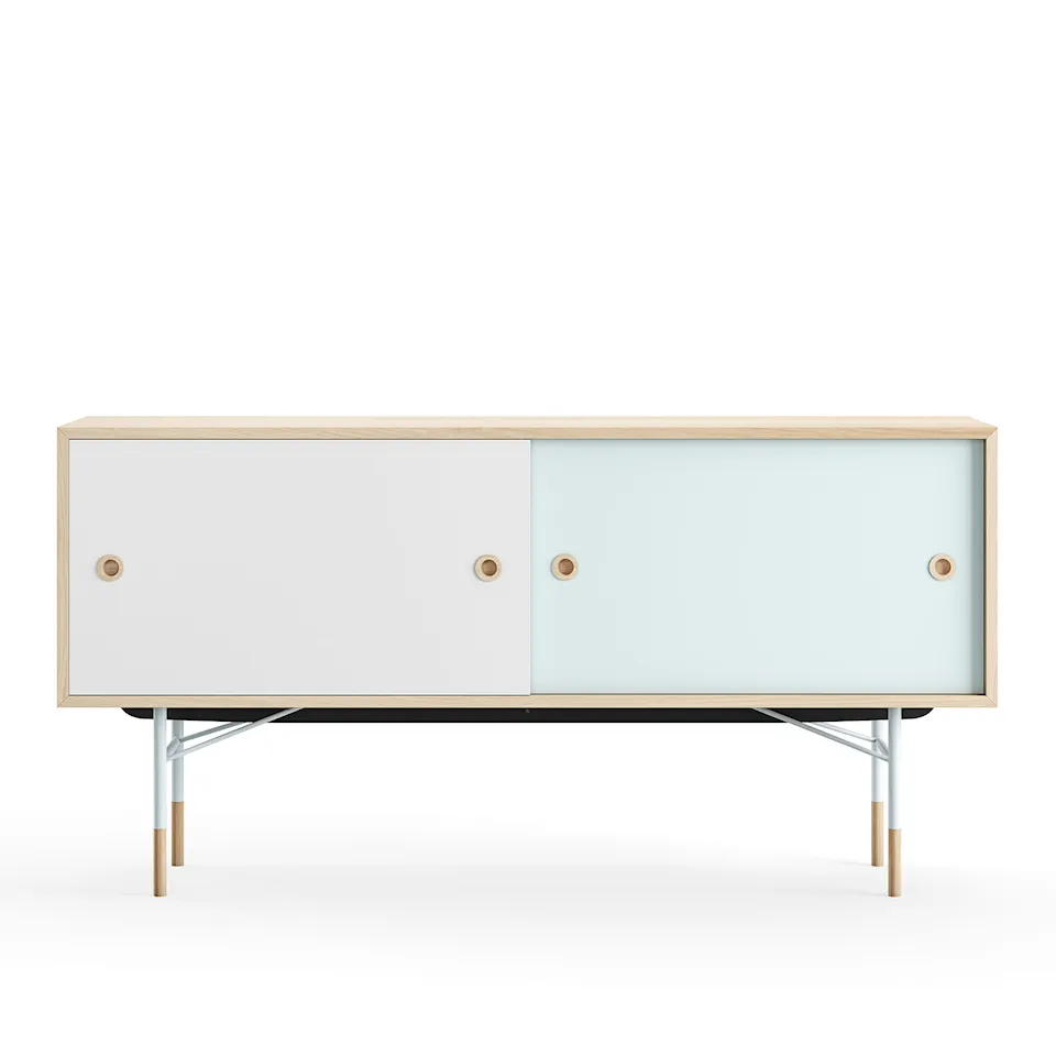 Sideboard utan lådor Oak White/Light Blue