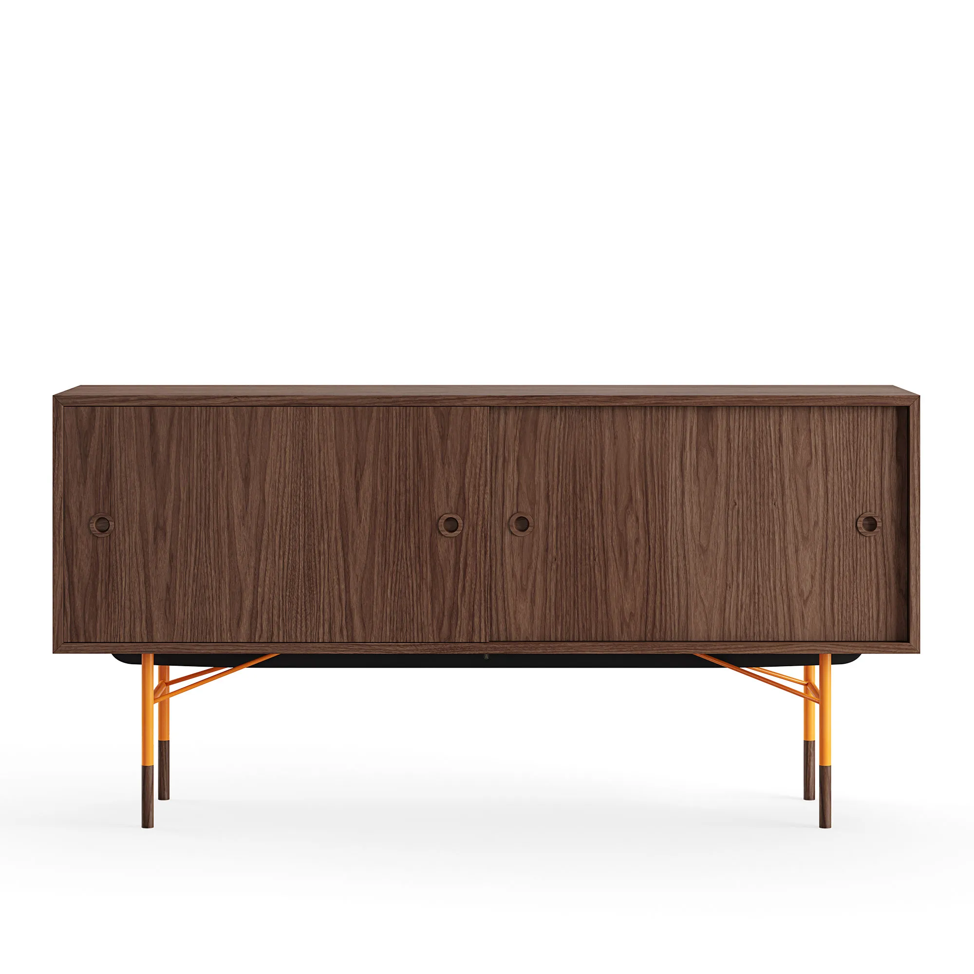 Sideboard utan lådor Walnut Veneer - 1
